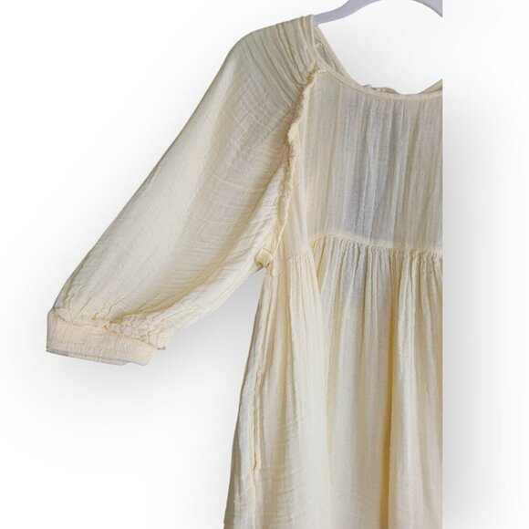 Free People Adler Tunic XS - Boho Flowy Gauze Dress Butter Yellow - Picture 5 of 16